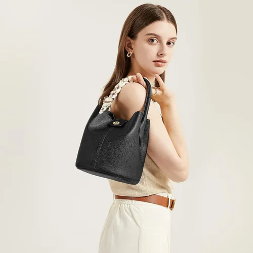 Vista 7 de BOSTANTEN Bolsos cruzados pequeños para mujer, de cuero vegano, mini bolso de cubo con correa de hombro extraíble