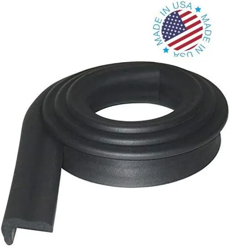 KidKusion Cojín de borde jumbo | 6 pies | Negro | Fabricado en Estados Unidos | Protector de borde de seguridad para niños, parachoques de muebles a