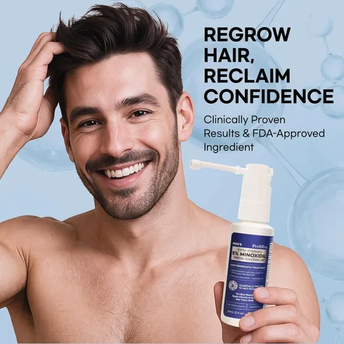 Vista 2 de Minoxidil Tratamiento para el crecimiento del cabello para hombres: tratamiento de minoxidil al 5% clínicamente probado para la pérdida