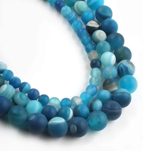 Vista 13 de Cuentas de amor redondas de gematone natural, cuentas sueltas para hacer joyas, 15 pulgadas, 4/6/8/10/12mm