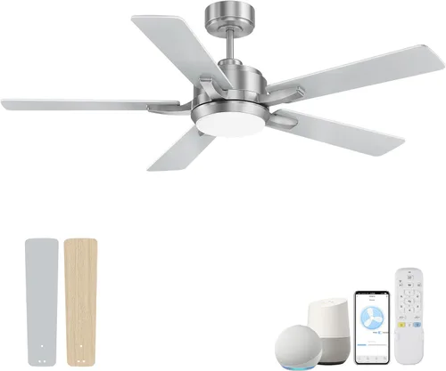 Vista 11 de Ventiladores de techo de 42 pulgadas con luces, ventilador de techo inteligente con luz y control remoto, Alexa, aplicación, ventiladores de techo