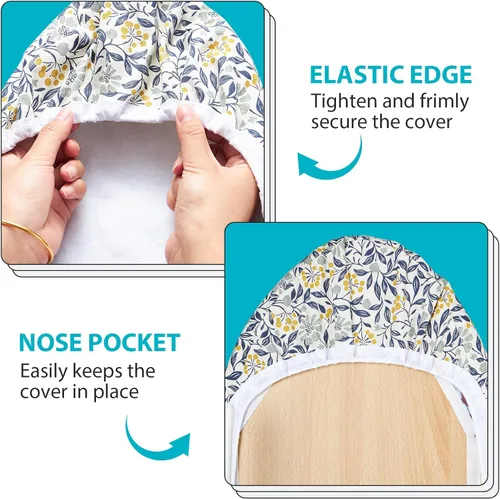 Vista 2 de Seiritex Funda para tabla de planchar de sobremesa de 12 x 32 pulgadas, funda para tabla de planchar pequeña de 3 capas, acolchado grueso Flora