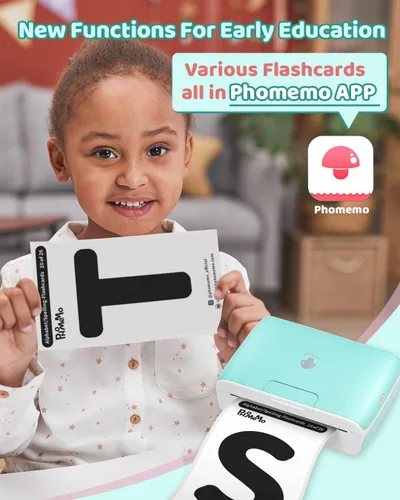 Vista 6 de Phomemo M04S - Impresora térmica con adhesivo AI, impresora inteligente con Bluetooth, compatible con 2/3/4 pulgadas de ancho de impresión, 300 ppp