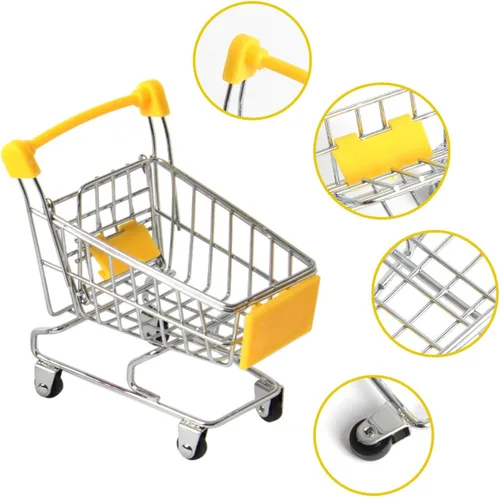 Vista 3 de HAPY SHOP Carrito de la compra Mini carrito de la compra, 3 paquetes de mini carrito de compras, carrito de supermercado, organizador de escritorio