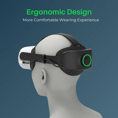 Vista 8 de BUSQUEDA Elite Strap with Battery for Oculus Quest 2, 8000mAh Extend 7hrs Playtime,Fast Charging VR Power,Counter Balance&Adjustable Head Strap for