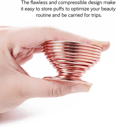 Vista 5 de LanMa Beauty - Soporte para esponja de maquillaje (2 unidades), color plateado