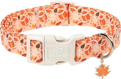 Vista 19 de Collar de otoño para perro, lindo collar de cachorro con hojas de otoño, ligero, cómodo, ajustable, para mascotas pequeñas, medianas y grandes