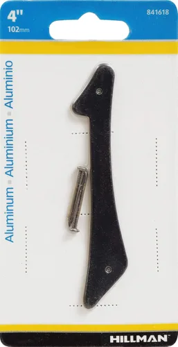 Vista 2 de Hillman 841618 Número de casa 1 de aluminio fundido a presión negro de 4 pulgadas