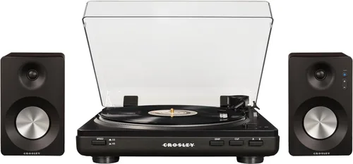 Vista 2 de Crosley KT400A-BK - Tocadiscos Bluetooth de 2 velocidades totalmente automático con altavoces estéreo S100A, color negro