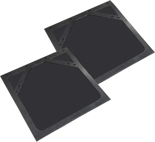 Vista 2 de Guardabarros de 24" x 24" negros para camión semirremolque y remolque, de goma resistente - 1 par