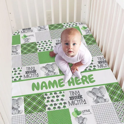 Vista 5 de Sábanas personalizadas para cuna de bebé con nombre, sábanas ajustadas para cuna de bate de béisbol personalizadas para bebés, juegos de ropa