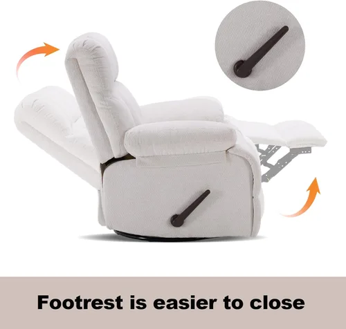 Vista 7 de Eiayeebil Silla reclinable extra grande, sillón reclinable basculante de 360° para hombre grande, sillón reclinable manual extra ancho, sofá