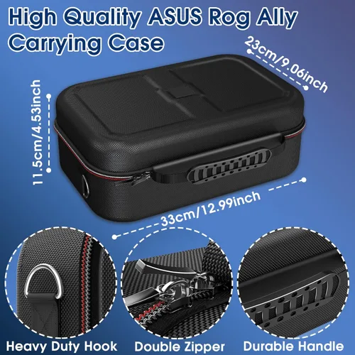 Vista 4 de Biftrew Rog Ally Carrying Case Compatible with Asus Rog Ally 2023, Large Capacity Travel Storage Carrying Case for Asus Rog Ally Gaming Handheld &