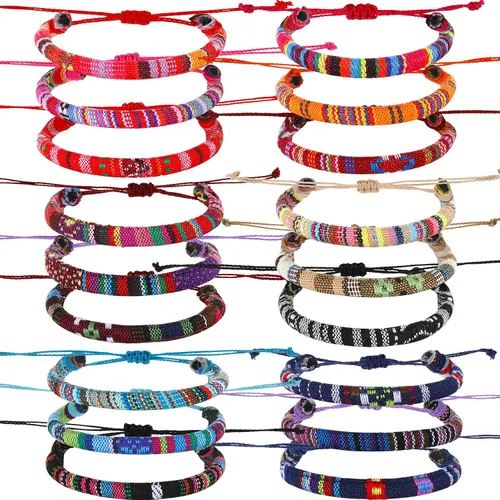 Vista 8 de Yinkin 18 Pcs Boho Surfer Ankle Bracelets for Women Men