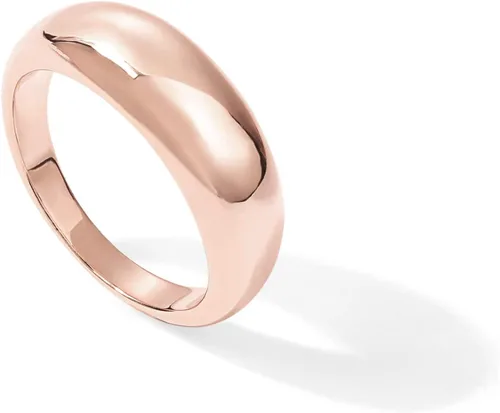 PAVOI Anillo de cúpula gruesa chapado en oro de 14 quilates Anillos apilables de cúpula hinchada Anillo de sello grueso para mujer