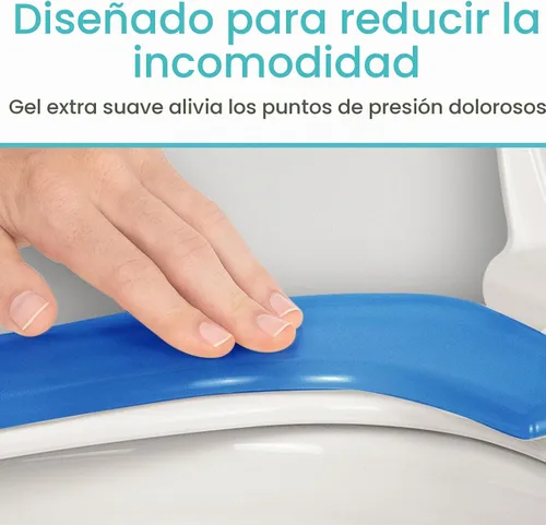 Vista 4 de Vive - Funda de cojín de gel para asiento de inodoro - Almohadilla elevada y acolchada para sillas alargadas, estándar y para inodoro Transparente