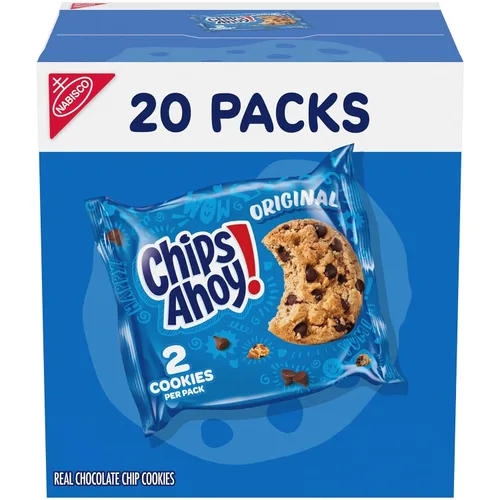CHIPS AHOY! Galletas Originales con Chispas de Chocolate, 20 Paquetes (2 galletas por paquete)