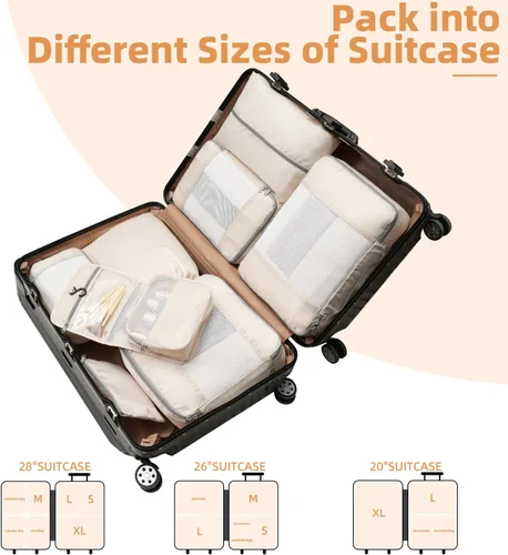 Vista 7 de BAGAIL 8 Set10 Set Packing Cubes Various Sizes Packing Organizer for Travel Accessories Luggage Carry On Suitcase