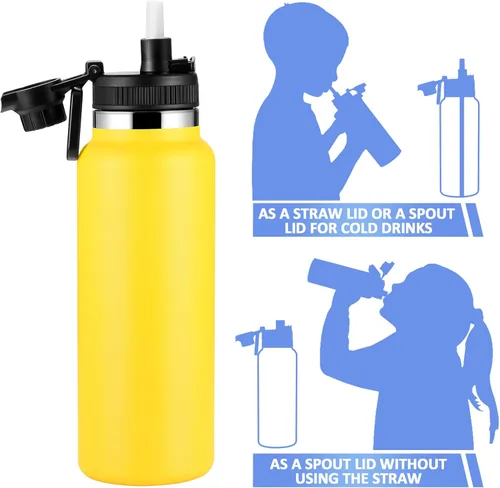 Vista 3 de Tapa de repuesto con popote para Hydro Flask boca ancha, tapa de boquilla automática compatible con Bubba, Contigo, Simple Modern, Iron Flask, Tal