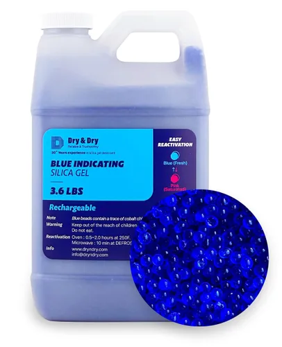 Vista 27 de Dry & Dry 1 galón de gel sílice color azul (de 0.08 a 0.16 pulgadas estándar industrial), 7.5 lb, reutilizable