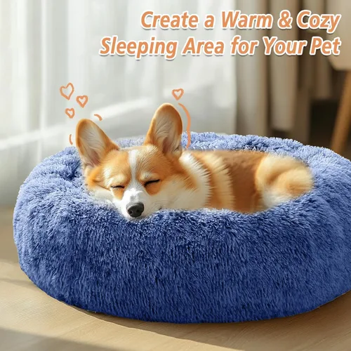 Vista 20 de JOLLYVOGUE Cama Calmante para Perros Pequeños - Cama para Perros Pequeños en Forma de Dona Lavable de 23 Pulgadas para Gatitos y Cachorros, Camas