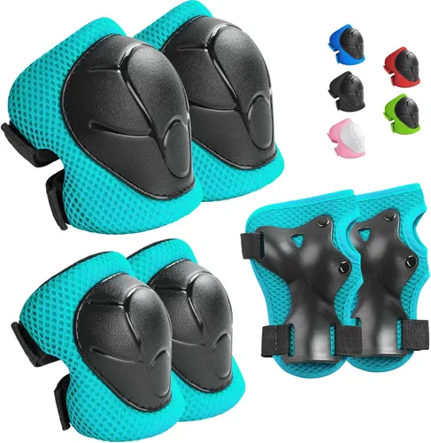 Vista 14 de Wemfg - Juego de protección para niños, rodilleras para niños de 3 a 14 años, rodilleras y coderas con protectores de muñeca 3 en 1 para patinaje