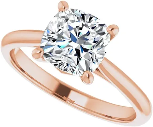 Vista 4 de 925 Silver, 10K14K18K Solid Gold Moissanite Engagement Ring, 3 CT Cushion Cut Handmade Solitaire Ring, Wedding Ring for WomenHer Anniversary Propose