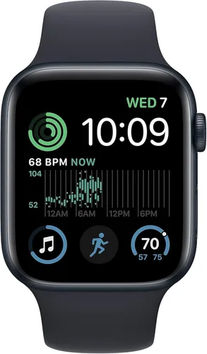 Vista 3 de Apple Reloj Serie 9 (GPS + Cellular 1.772 pulgadas) Caja de aluminio medianoche con correa deportiva Midnight ML (renovado)