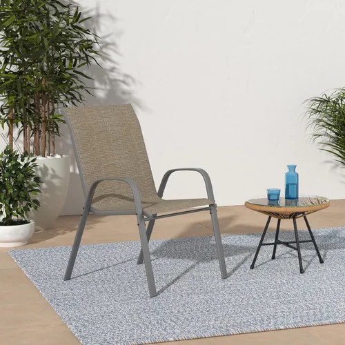 Vista 2 de Amopatio Juego de 6 sillas de patio, sillas de comedor apilables para todo tipo de clima, transpirables, cómodas, transpirables, muebles de jardín