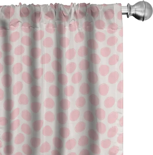 Ambesonne Retro Window Curtains, Hand Drawn Style Dots in Pastel Color and Retro Style Pattern, Lightweight Decor 2-Panel Set with Rod Pocket, Pair