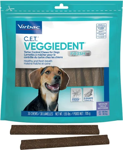 Vista 9 de Virbac CET VEGGIEDENT FR3SH - Masticables para control de sarro para perros, tamaño pequeño