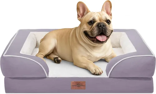 Vista 257 de Comfort Expression Cama ortopédica para perros extra grandes de 45 x 35 pulgadas, cama para mascotas XL de espuma tipo caja de huevos impermeable