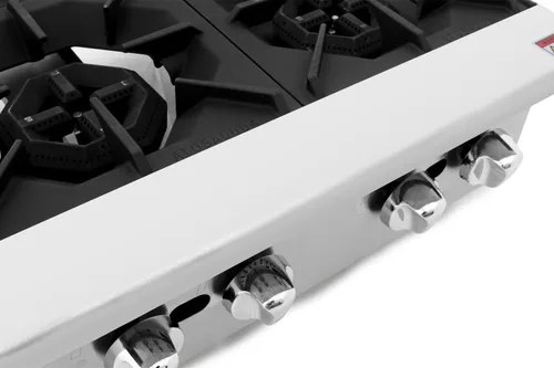 Vista 3 de CookRite Cuatro Quemador Hot Plate Comercial Contrapeso Natural Gas Range ATHP-24-4 HD 24"-100000 BTU