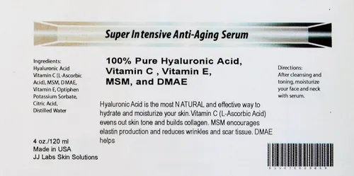 Vista 3 de Suero antienvejecimiento súper intensivo, ácido hialurónico 100% puro, vitamina C, vitamina E, MSM y DMAE (1 oz)