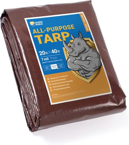 Vista 62 de GUARD SHIELD - Lona negra impermeable de 6 x 6 pies, cubierta de lona de polietileno, de servicio medio y uso general de 7 mil