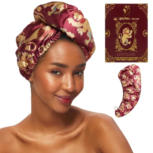 Vista 19 de Kitsch Toalla de pelo de microfibra para mujeres - Negro Ultra Absorbent Microfiber Hair Towels for All Hair Types – Anti-Frizz Hair Wrap Towels