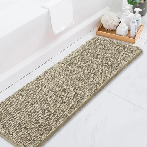 BOANKODU Alfombras de Baño 47x17, Alfombras de Baño Extra Suaves y Absorbentes de Chenilla, Respaldo de PVC de Secado Rápido, Alfombras de Baño
