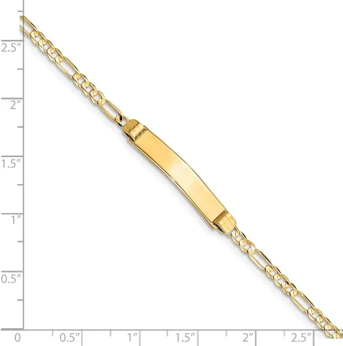 Vista 3 de Pulsera Figaro ID de 14 quilates de 0.701in estilo FG80ID-7, Metal, no conocido