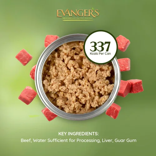 Vista 4 de Evanger's Heritage - Alimento clásico de carne de res para perros, 12 unidades, 12.5 onzas cada uno, sin granos y gluten, proteína de fuente única