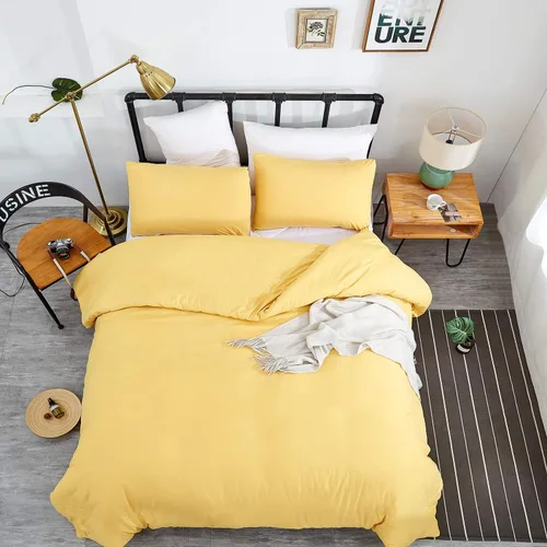 Vista 532 de CLOTHKNOW Juego de edredón de 3 piezas a cuadros color beige óxido, tamaño Full, juego de ropa de cama de cuadros edredón terracota con 2 fundas