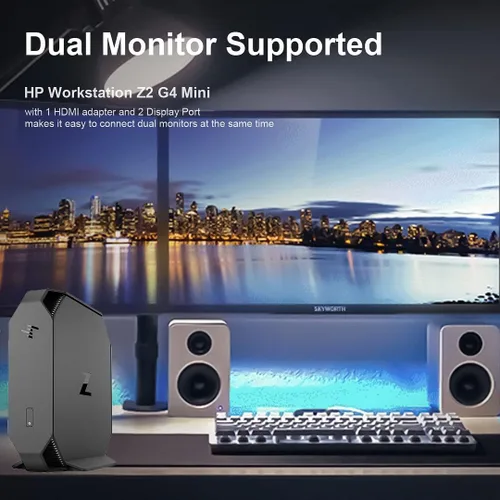 Vista 6 de HP Z2 Mini G4 - Micro PC de escritorio con estación de trabajo, Core i3 Intel 8th Win 11, RAM DDR4 de 16 GB, SSD NVMe M.2 de 1TB + disco duro de 1