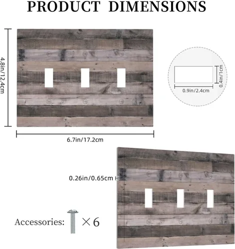 Vista 393 de Placa Decorativa de Pared de Granja Rústica con Cuerno de Madera para Puerta de Granero 1 Banda Duplex Cubiertas de Toma Eléctrica Soltera