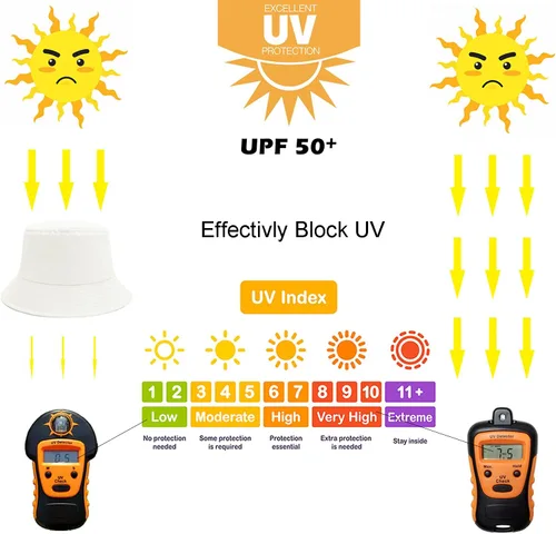 Vista 6 de Sombrero de pescador para mujeres y hombres, reversible, de algodón, para verano, playa, estilo sólido