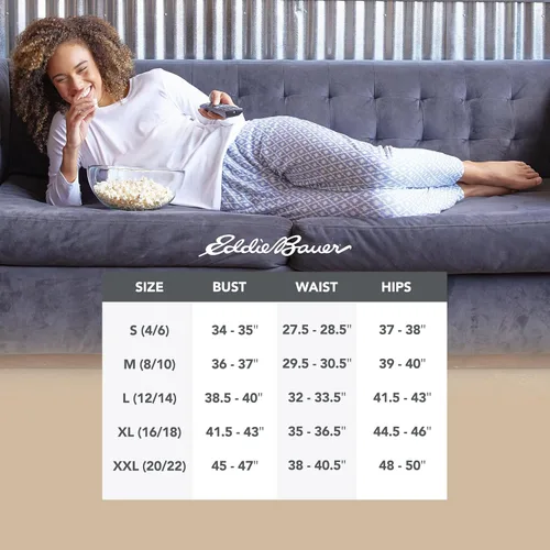 Vista 6 de Eddie Bauer Women's Pajama Bottoms - 2 Pack Ultra-Soft Sleep and Lounge Jogger Pants for Women (S-2XL)