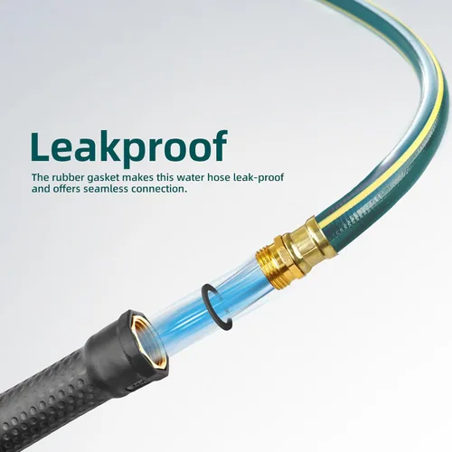 Vista 4 de Solution4Patio - Manguera corta de jardín verde de conexión corta de 3/4 pulgadas x 6 pies, sin torceduras, a prueba de fugas, accesorios