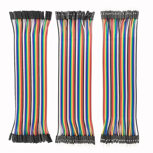 Kit de puente de alambre Dupont de 40 pines, 120 piezas, 7.9 in, multicolor, tabla de pan a tabla, macho a macho, hembra a hembra compatible con
