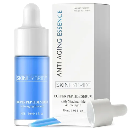 Copper Peptides - Suero para la cara, suero ligero antienvejecimiento con péptido GHK-Cu, niacinamida y colágeno para una piel más firme, más