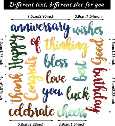 Vista 2 de Patelai 16 troqueles de corte de bendición para hacer tarjetas, kit de troqueles de corte de palabras con plantillas de escritura en relieve