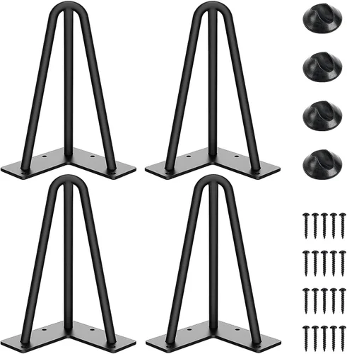 Vista 18 de SMARTSTANDARD Patas de mesa de horquilla de 4 pulgadas, 3 varillas de acero de 1/2 pulgada de diámetro de tubo, capacidad de carga de 800 libras