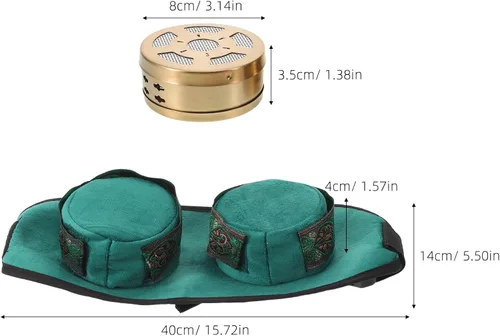 Vista 2 de Generic 1 Set Smokeless Copper Moxa Box - Copper Tank Moxibustion Therapy Tool - Moxibustion Box for Neck Knee Shoulder Waist Back Remove Dampness